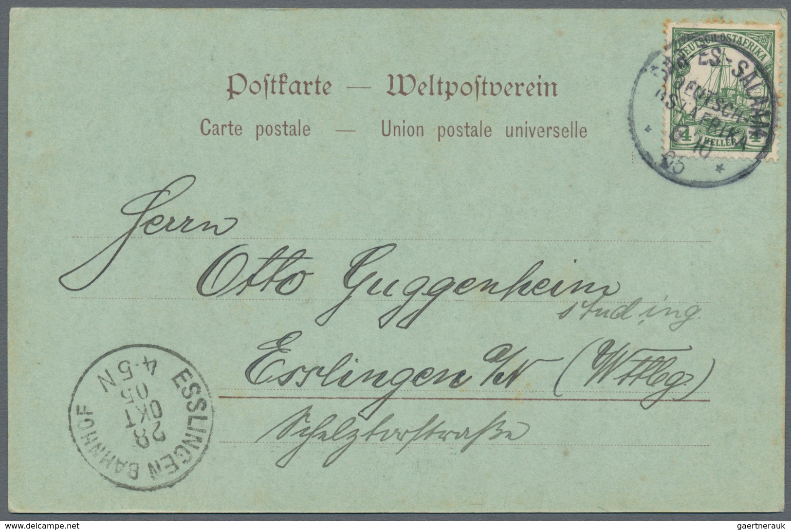 Deutsch-Ostafrika - Besonderheiten: 1905 (6.10.), 4 Heller (leicht Zahnstockig) Mit Stempel "DAR-ES- - Duits-Oost-Afrika