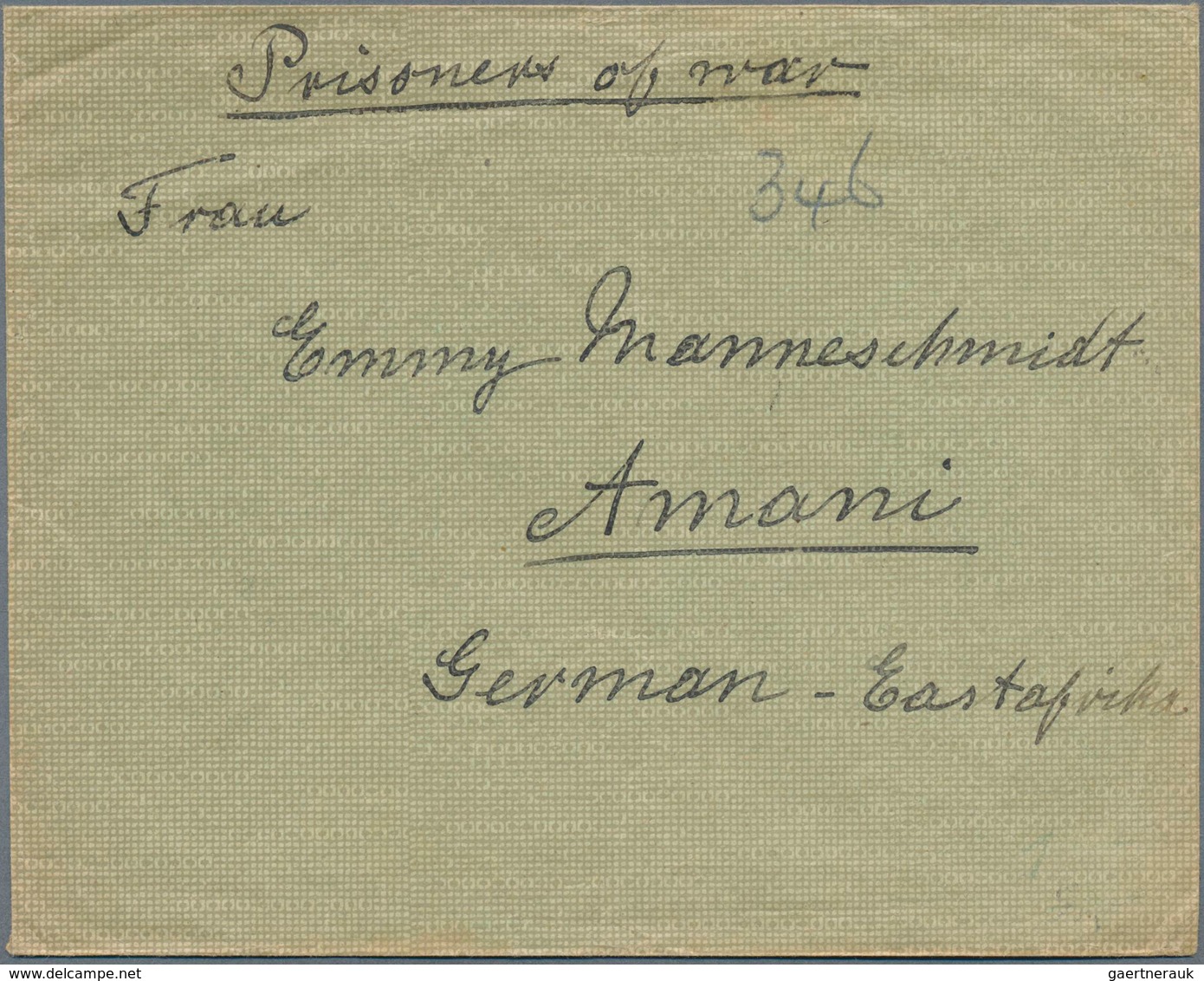 Deutsch-Ostafrika - Besonderheiten: Kriegsgefangenen-Lager: 1917, KGF-Brief Eines Dt. Internierten M - Deutsch-Ostafrika