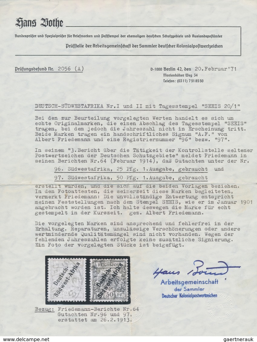 Deutsch-Südwestafrika: 1897. 25 Pf Krone/Adler Aufdruck "Deutsch- / Südwest-Afrika", Gestempelt "SEE - Duits-Zuidwest-Afrika