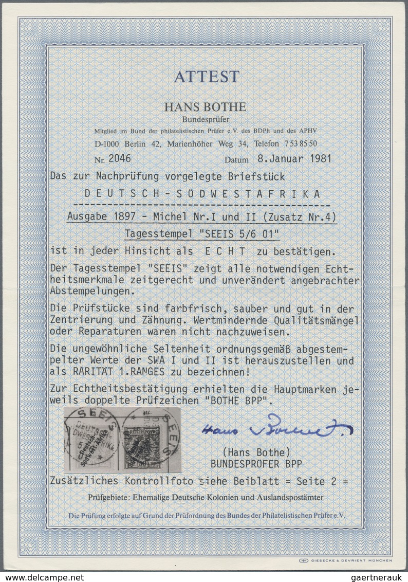 Deutsch-Südwestafrika: 1897, DEUTSCH-SÜDWEST-AFRIKA - Der Landesname In Drei Worten Auf Der Wertstuf - German South West Africa