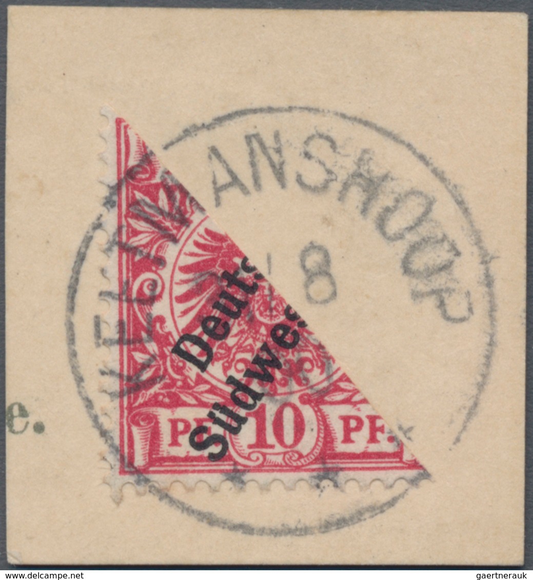 Deutsch-Südwestafrika: 1900, Halbierte 10 Pf. Auf Kartenausschnitt Mit Sauberem Stempel ''KEETMANSHO - German South West Africa