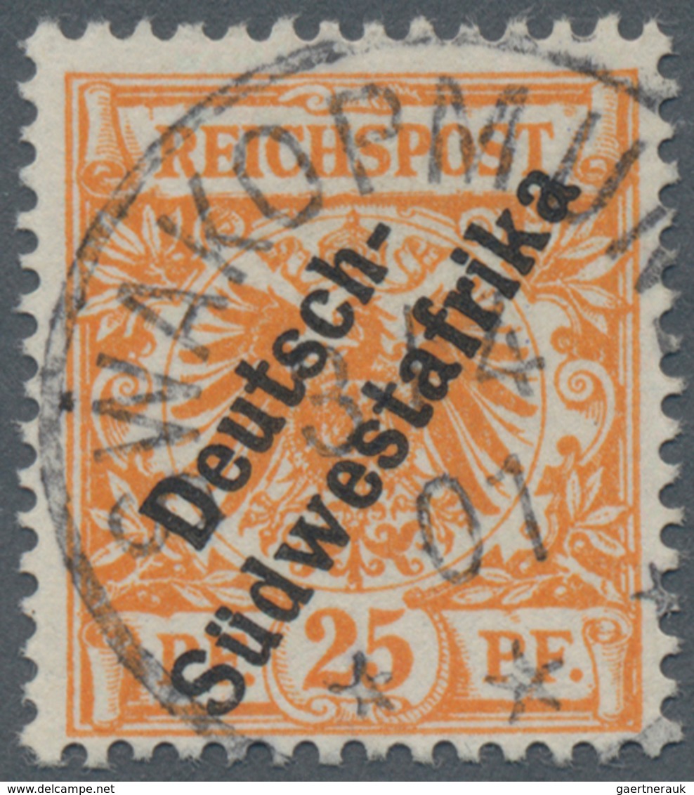 Deutsch-Südwestafrika: 1899, 25 Pf Gelblichorange Entwertet Mit K1 SWAKOPMUN(D) 1901, Die Marke Ist - German South West Africa