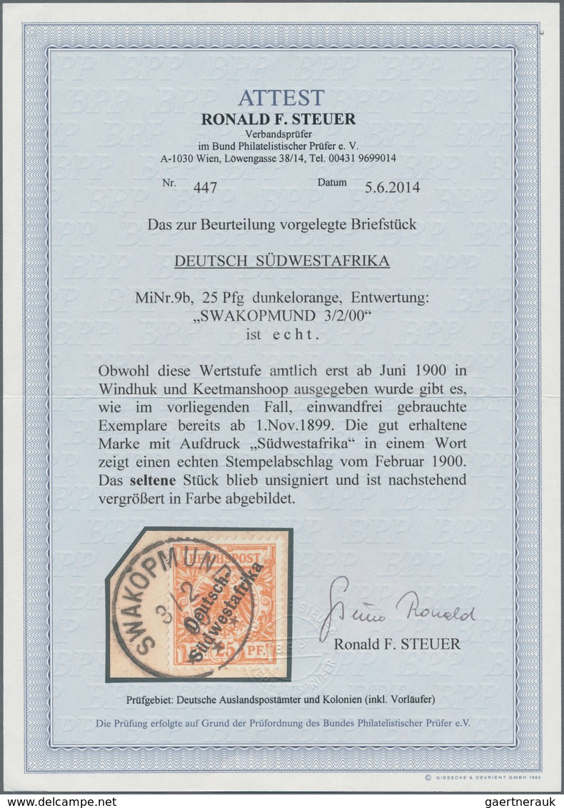 Deutsch-Südwestafrika: 1900. Lot Von 2x 25 Pf Krone/Adler In Beiden Farben Mit Stempeldaten VOR Juni - Sud-Ouest Africain Allemand