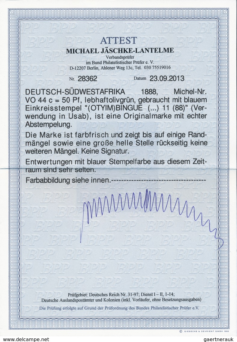 Deutsch-Südwestafrika - Stempel: "(OTYIM)BINGUE" (..) 11(88)" Auf Freimarke Michelnummer VO 44c = 50 - África Del Sudoeste Alemana