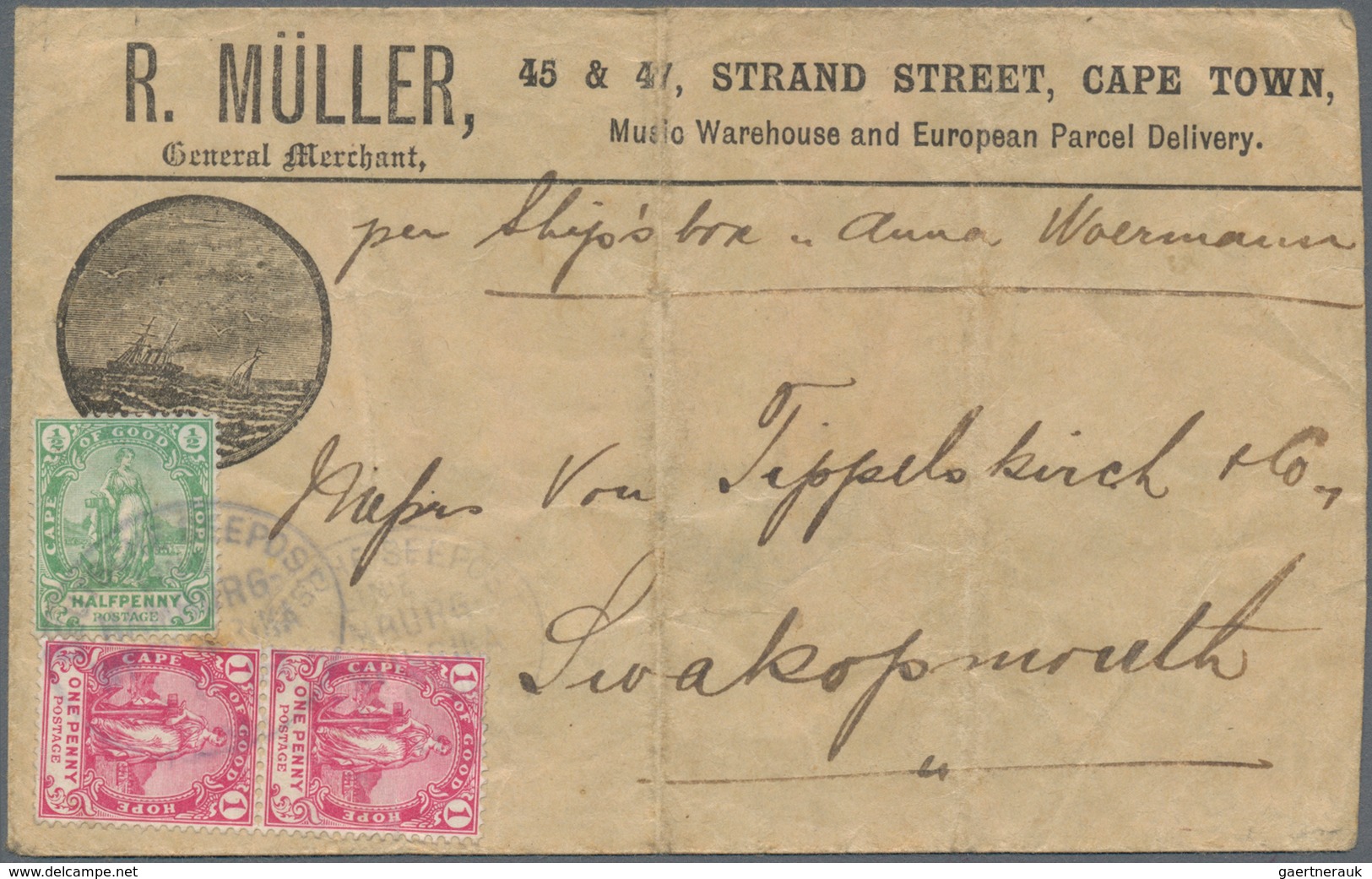 Deutsch-Südwestafrika - Besonderheiten: 1900/1906, EINGANGSPOST: Illustrierter Brief Aus Kapstadt Vo - German South West Africa