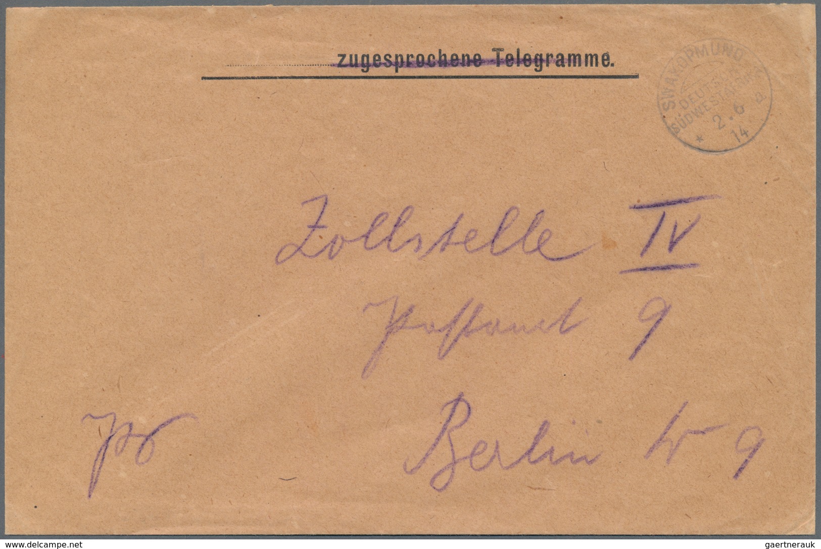 Deutsch-Südwestafrika - Besonderheiten: 1914, Vordruckumschlag Für Die Versendung Von "...zugesproch - German South West Africa