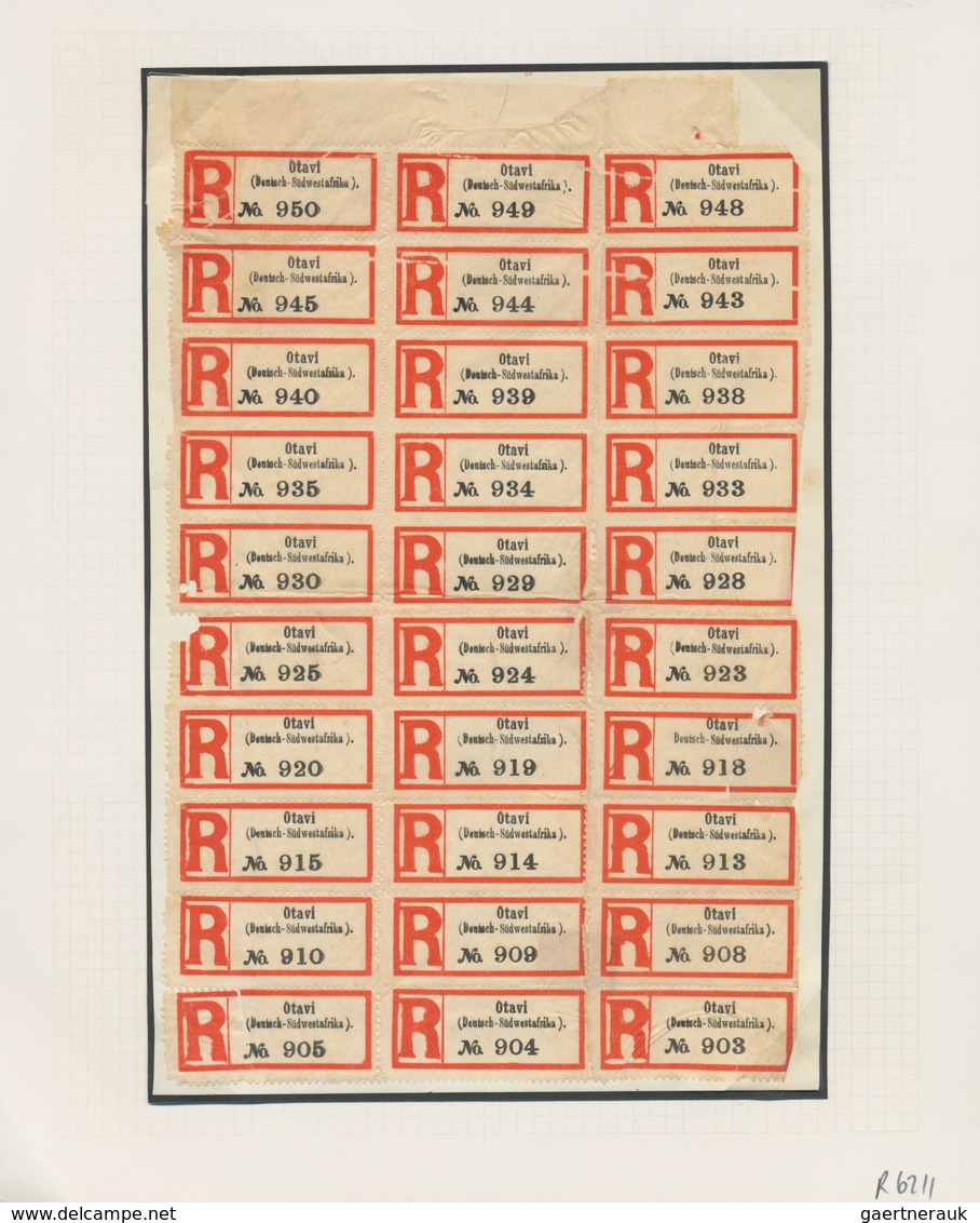 Deutsch-Südwestafrika - Besonderheiten: 1915, Großer Bogenteil (teilweise Auf Papierunterlage Befest - Deutsch-Südwestafrika