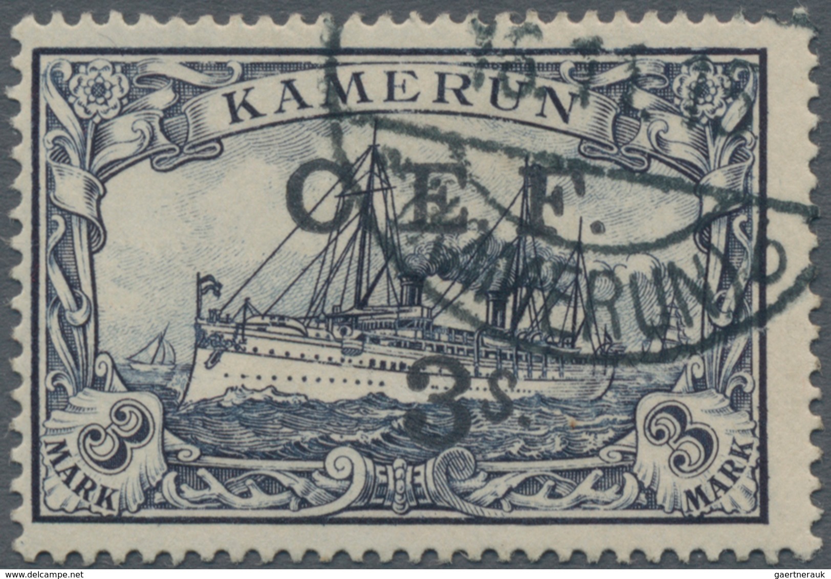 Deutsche Kolonien - Kamerun - Britische Besetzung: 1915, „C.E.F. 3 S.” Aufdruck Auf 3 Mark Violettsc - Kamerun