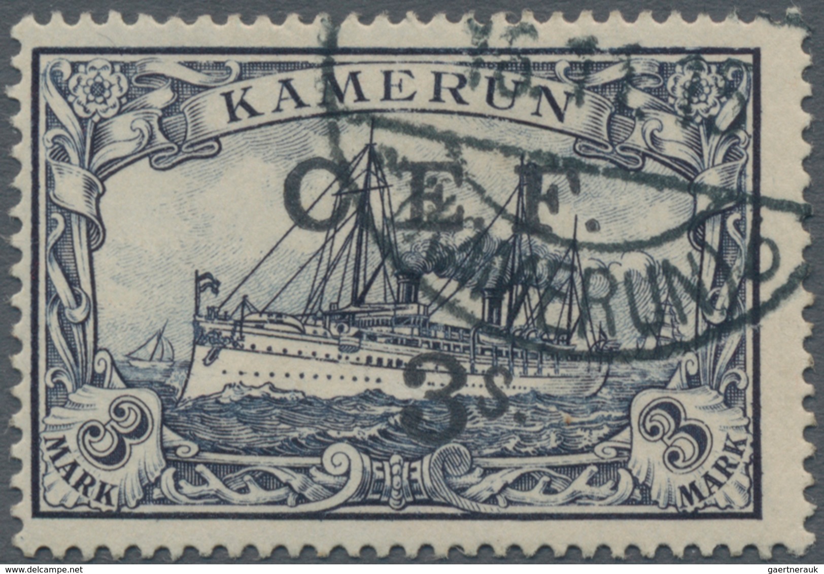 Deutsche Kolonien - Kamerun - Britische Besetzung: 1915, „C.E.F. 3 S.” Aufdruck Auf 3 Mark Violettsc - Kameroen