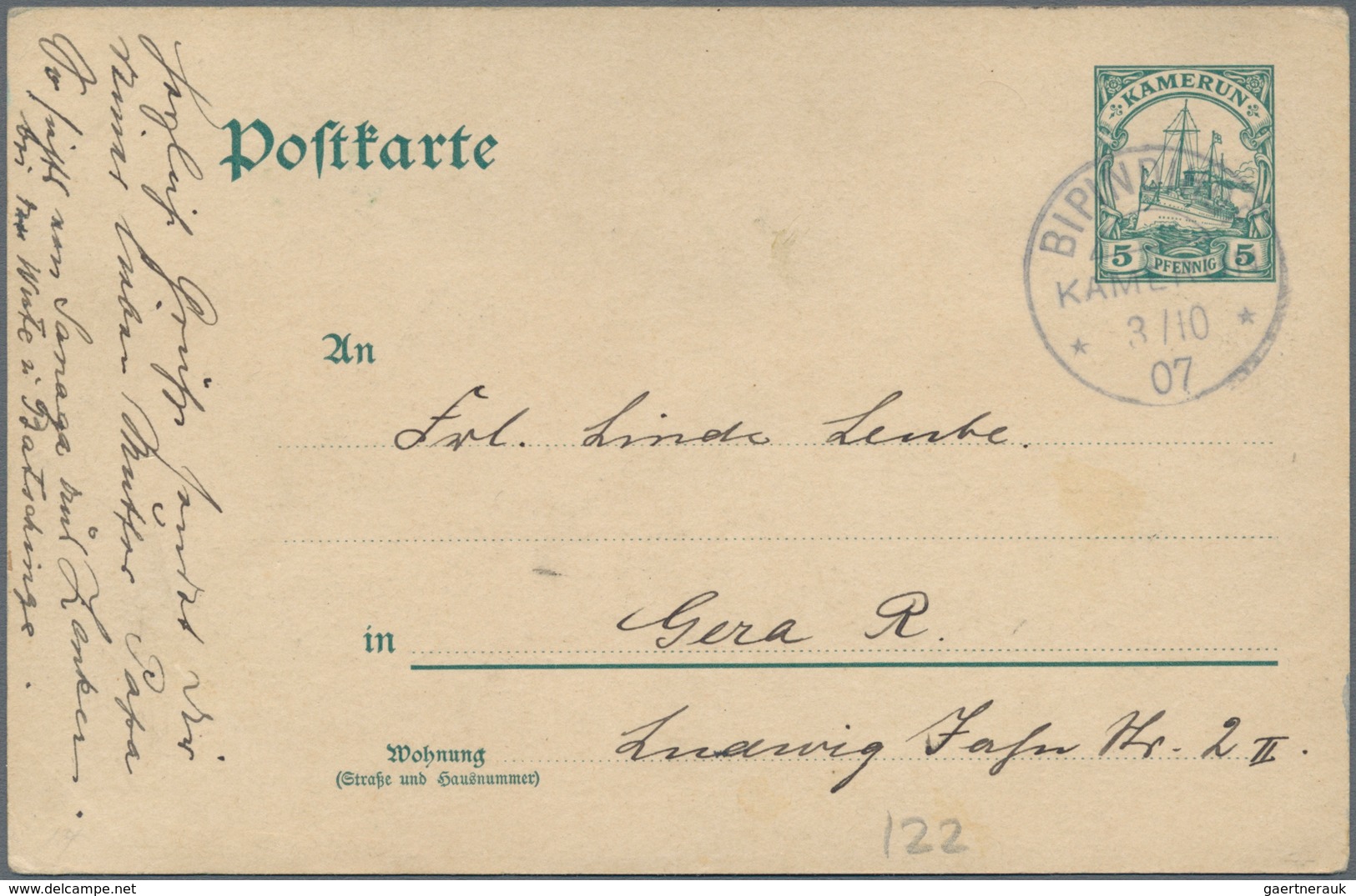 Deutsche Kolonien - Kamerun - Besonderheiten: 1907, 5 Pfg. Ganzsachenkarte Rückseitig Mit Wunderbare - Kamerun