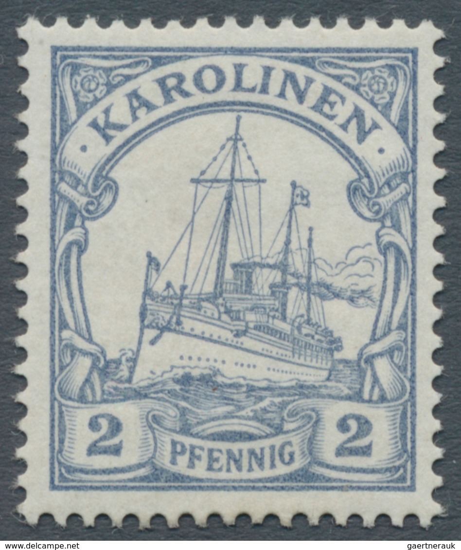 Deutsche Kolonien - Karolinen: 1900, Probedruck 2 Pfg. Kaiseryacht Graublau, Farbfrisch Und Gut Gezä - Isole Caroline
