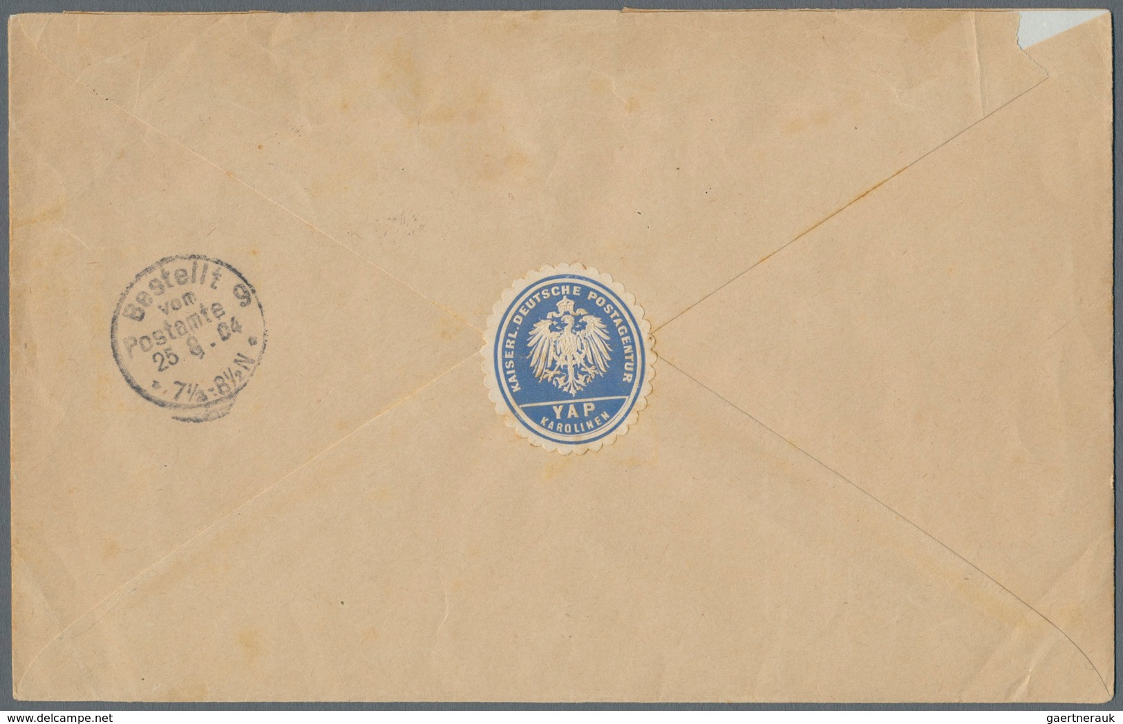 Deutsche Kolonien - Karolinen - Besonderheiten: 1904, Postsachen-Umschlag Aus "YAP KAROLINEN 13.7.04 - Carolinen