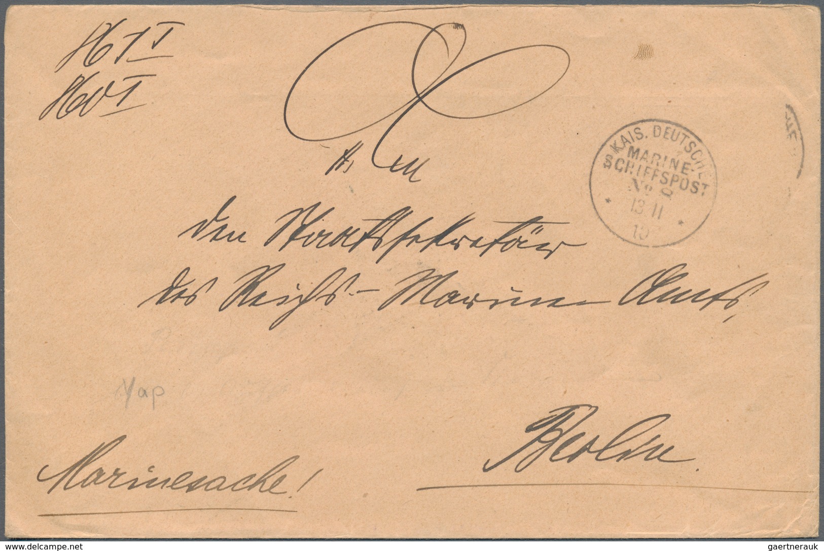 Deutsche Kolonien - Karolinen - Besonderheiten: 1910 (13.11.), Marinesache Mit Stempel "KAIS.DEUTSCH - Karolinen