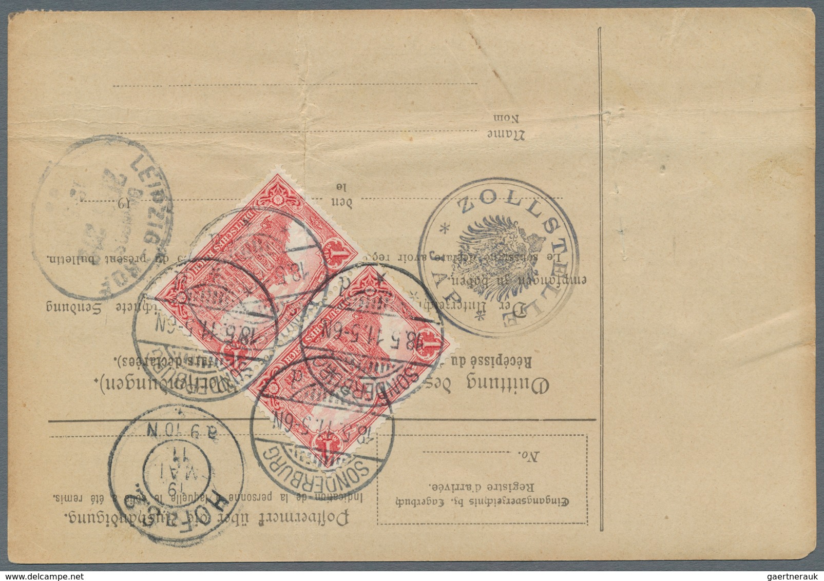 Deutsche Kolonien - Karolinen - Besonderheiten: Incoming Mail: 1911, Deutsches Reich 1 M. (2) Und 40 - Karolinen