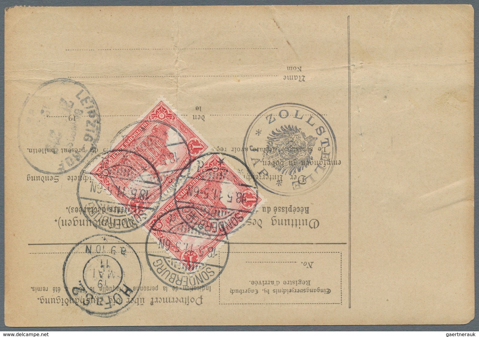 Deutsche Kolonien - Karolinen - Besonderheiten: Incoming Mail: 1911, Deutsches Reich 1 M. (2) Und 40 - Carolinen