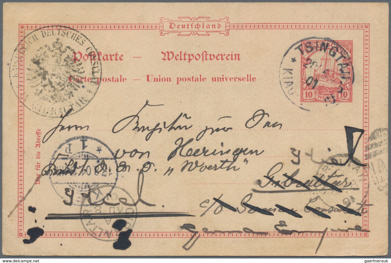 Deutsche Kolonien - Kiautschou - Besonderheiten: 1901 (28.6.), Stempel "TSINGTAU *KIAUTSCHOU B" Auf - Kiaochow