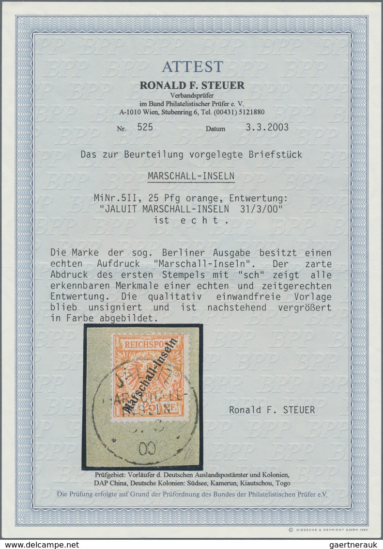 Deutsche Kolonien - Marshall-Inseln: 1899, 25 Pfg. Berliner Ausgabe Orange Mit Stempel "JALUIT MARSH - Marshall Islands