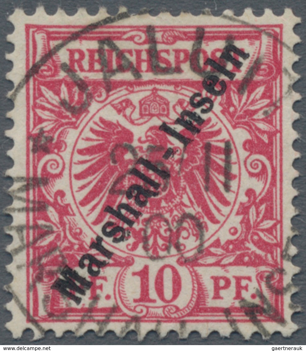 Deutsche Kolonien - Marshall-Inseln: 1899, 10 Pf. Krone/Adler Mit Aufdruck "Marshall-Inseln" In Der - Marshall