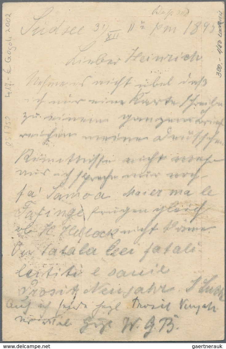Deutsche Kolonien - Samoa - Besonderheiten: 1895 (31.12.), Stempel "KAIS.DEUTSCHE MARINE-SCHIFFSPOST - Samoa