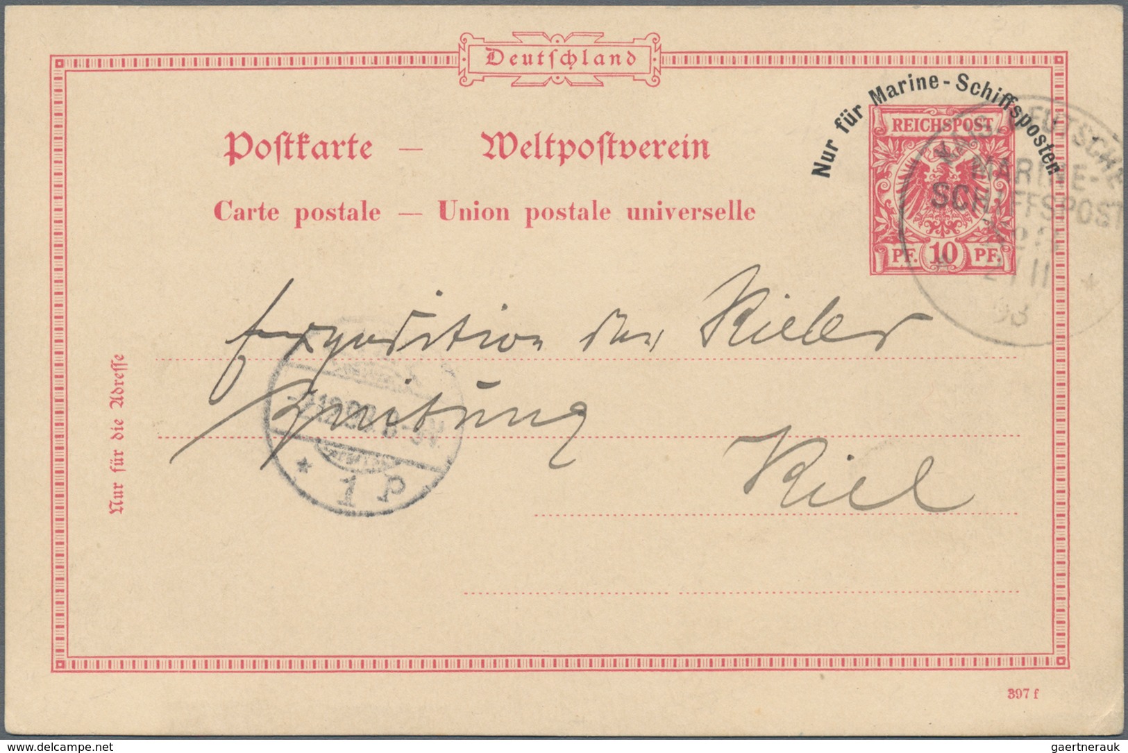 Deutsche Kolonien - Samoa - Besonderheiten: 1898/1899, Drei GA-Belege (2 X GA-Kte "Nur Für Marine-Sc - Samoa