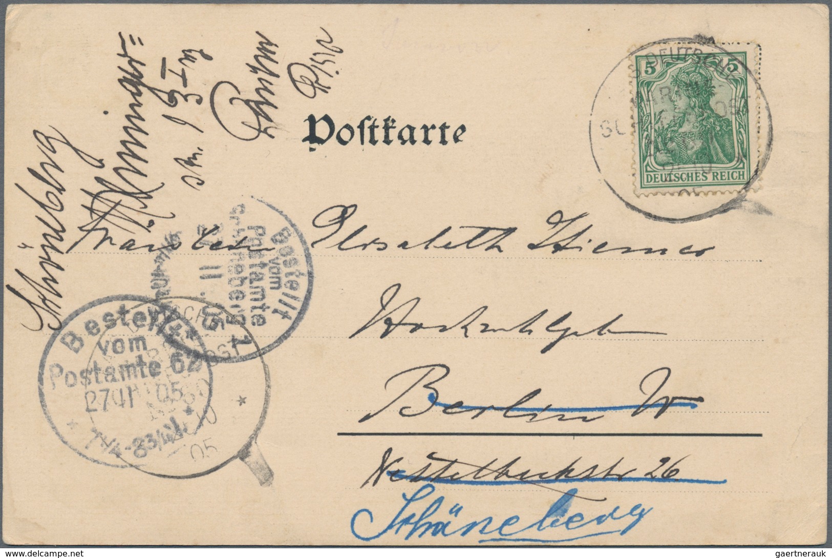 Deutsche Kolonien - Samoa - Besonderheiten: 1905 (25.20.). 5 Pfg. Germania Mit Stempel "KAIS. DEUTSC - Samoa