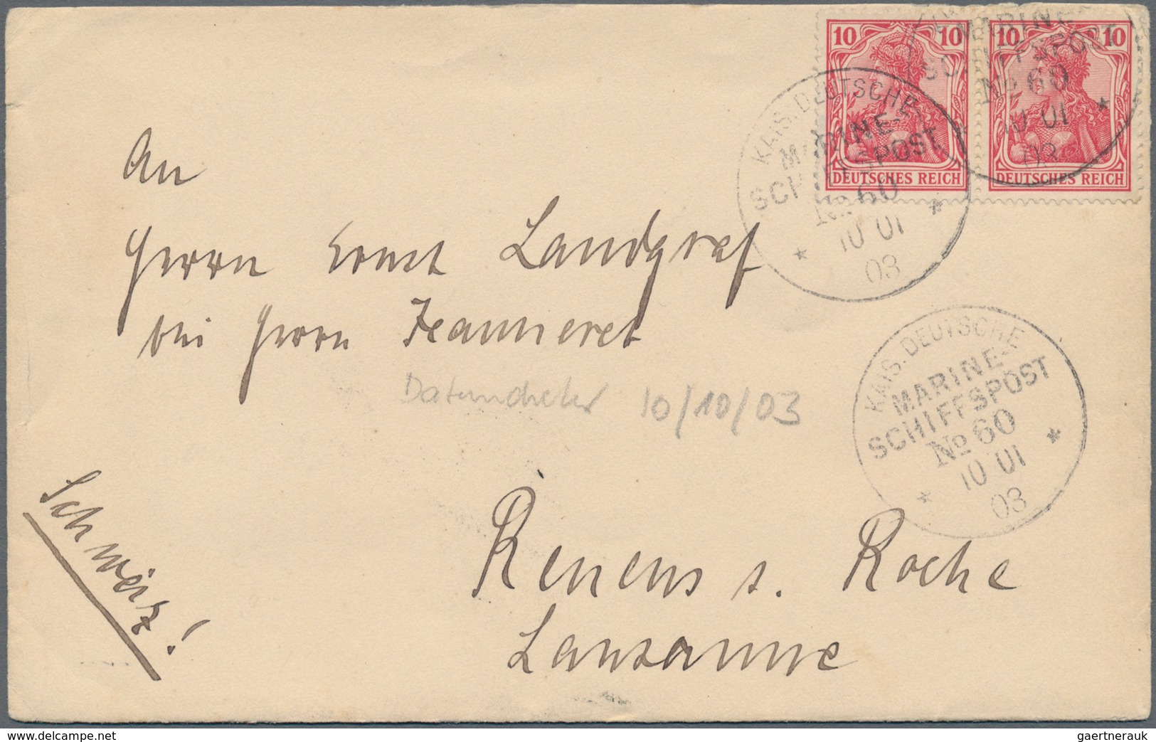 Deutsche Kolonien - Samoa - Besonderheiten: 1905 (25.20.). 5 Pfg. Germania Mit Stempel "KAIS. DEUTSC - Samoa