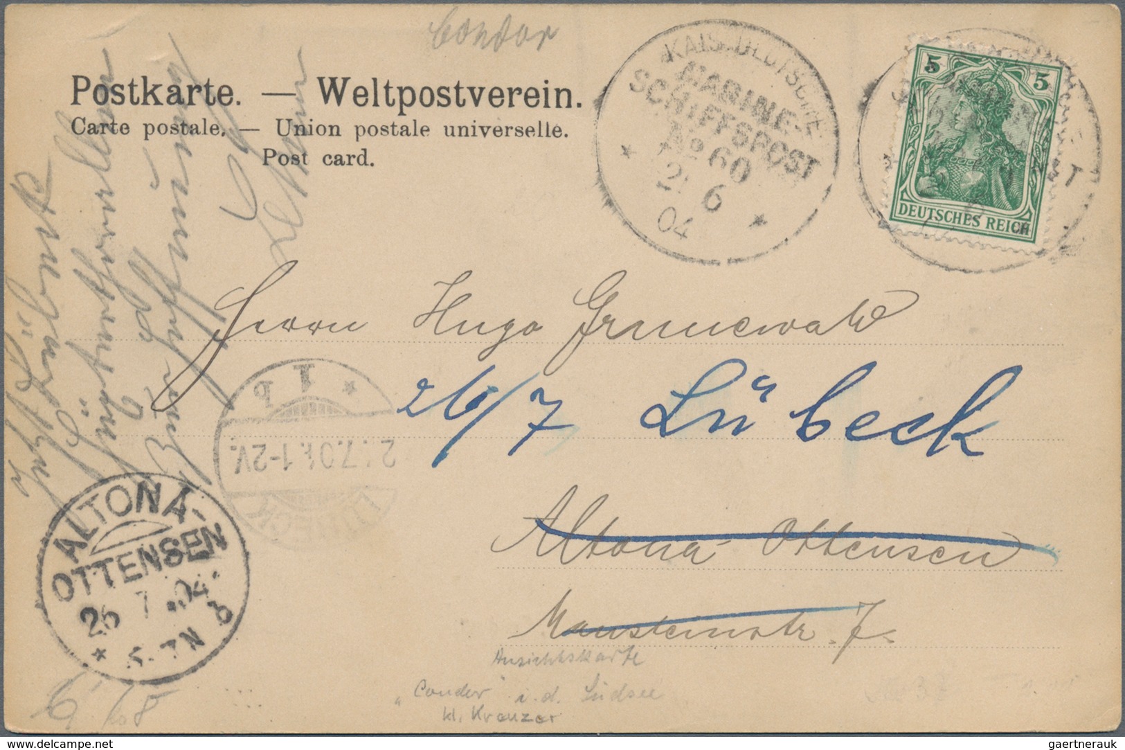 Deutsche Kolonien - Samoa - Besonderheiten: 1905 (25.20.). 5 Pfg. Germania Mit Stempel "KAIS. DEUTSC - Samoa