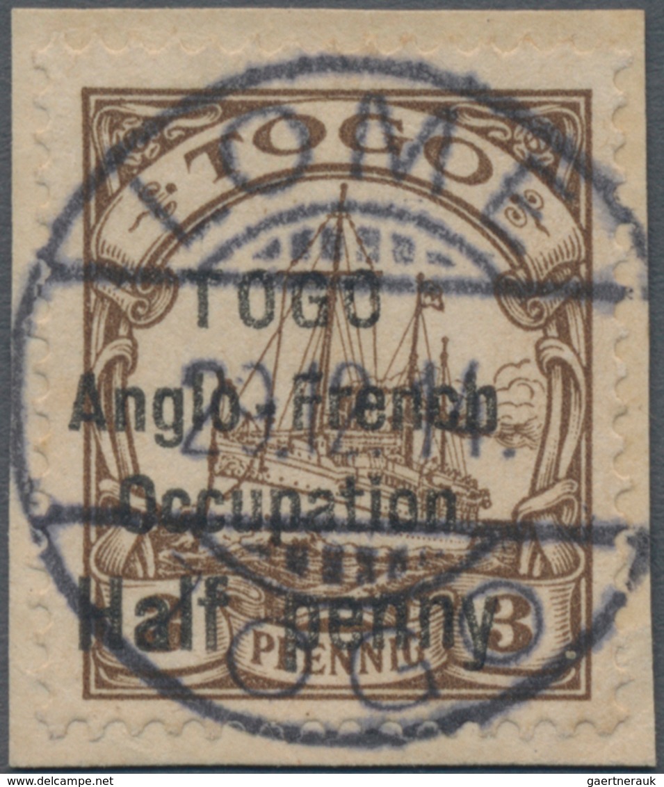 Deutsche Kolonien - Togo - Britische Besetzung: 1914, 3 Pfg. Kaiseryacht Mit Aufdrucktype II, Sauber - Togo