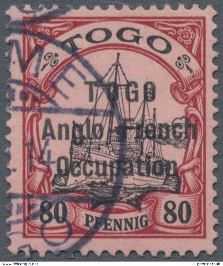 Deutsche Kolonien - Togo - Britische Besetzung: 1914. 80 Pf Rötlichkarmin/rotschwarz Auf Mattkarmin - Togo