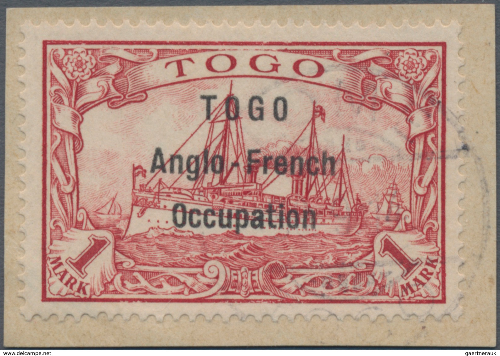 Deutsche Kolonien - Togo - Britische Besetzung: 1914, 1 Mark Kaiseryacht Mit Aufdruck "TOGO Anglo-Fr - Togo