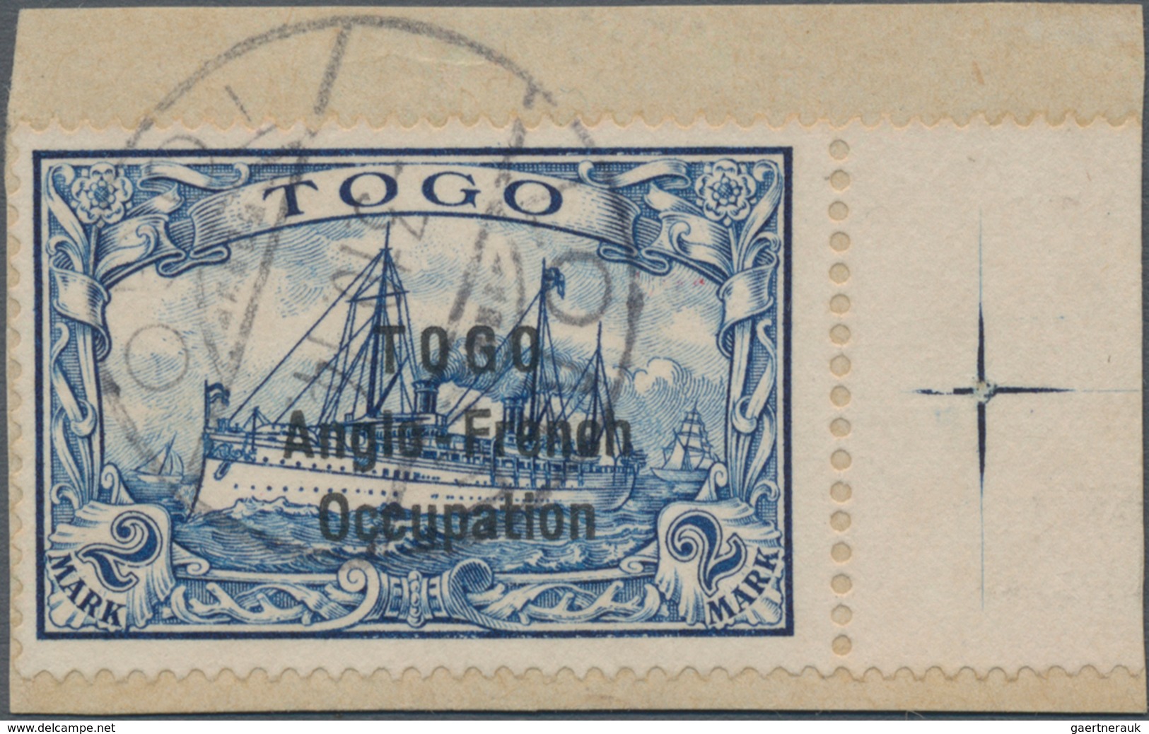 Deutsche Kolonien - Togo - Britische Besetzung: 1914, 2 Mark Kaiseryacht Mit Aufdruck "TOGO Anglo-Fr - Togo