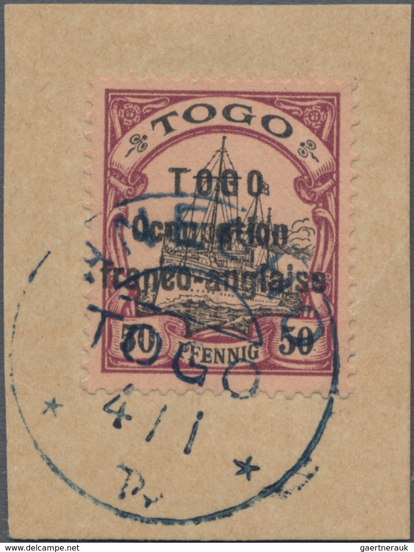 Deutsche Kolonien - Togo - Britische Besetzung: 1915, 50 Pfennig Schiffszeichnung Mit Aufdruck Auf L - Togo