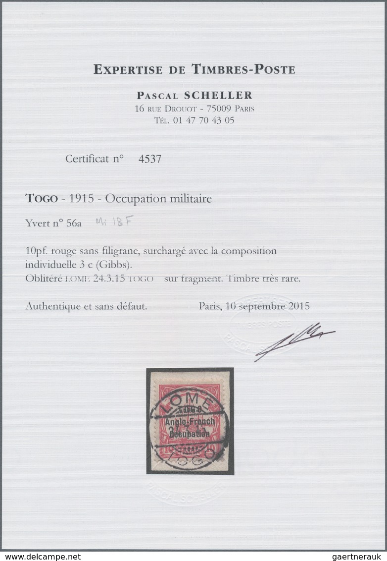 Deutsche Kolonien - Togo - Britische Besetzung: 1914, 10 Pfennig Aufdruck Auf Nr. 9 O.Wz. Auf Briefs - Togo