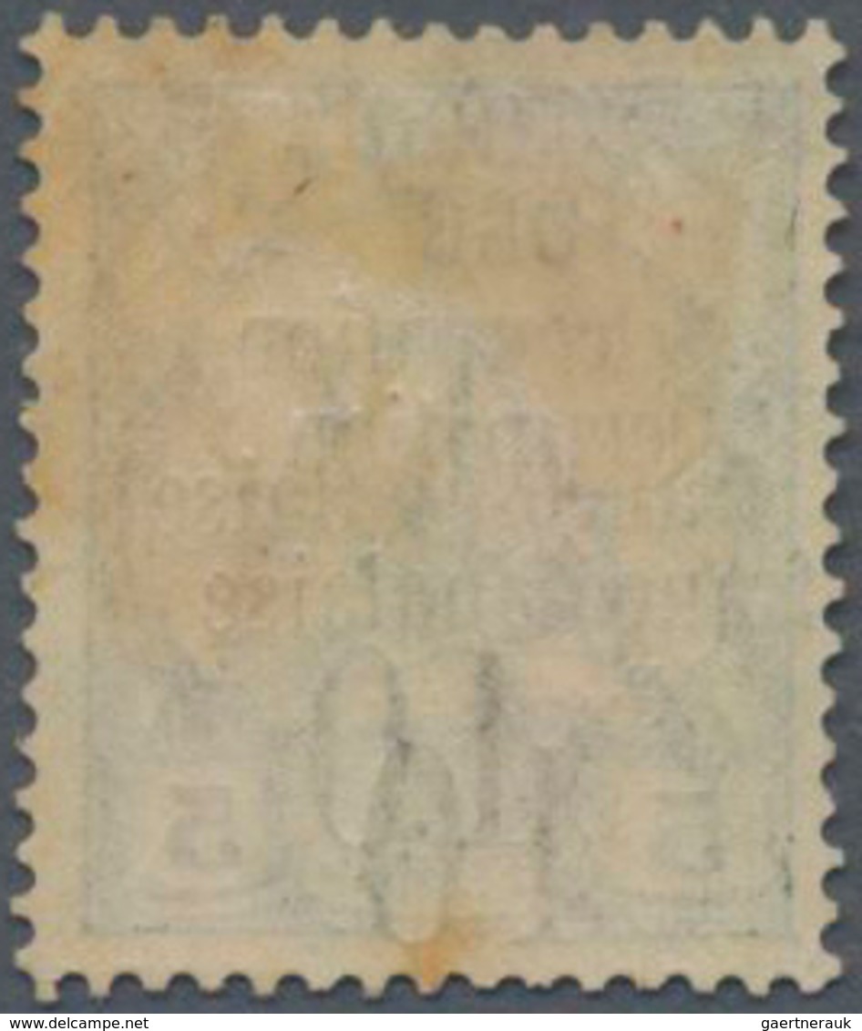 Deutsche Kolonien - Togo - Französische Besetzung: 1914, 10 Auf 5 Pfg. Grün, Doppelter (klar Versetz - Togo