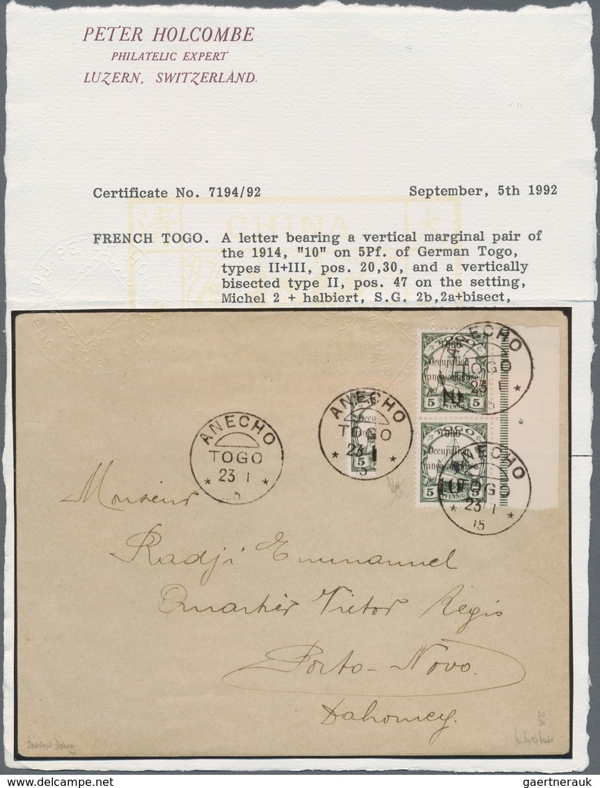 Deutsche Kolonien - Togo - Französische Besetzung: 1914, Echt Gelaufener Brief Nach Porto-Novo Mit E - Togo