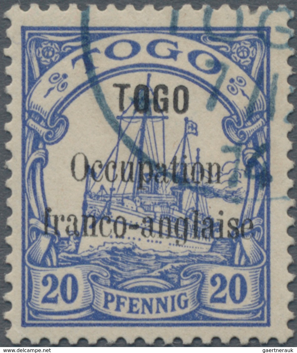 Deutsche Kolonien - Togo - Französische Besetzung: 1914, 20 Pfg. FRANZ. BESETZUNG Mit Sehr Seltenem - Togo