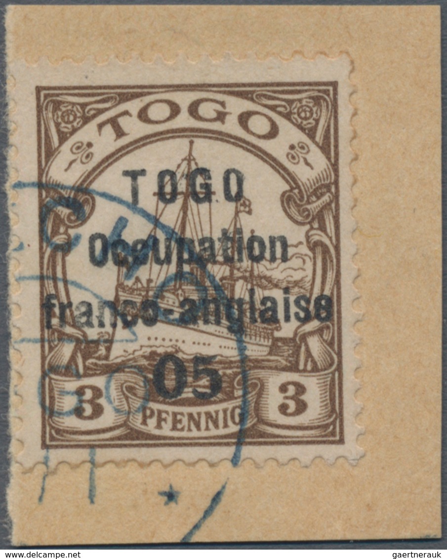 Deutsche Kolonien - Togo - Französische Besetzung: 1915, 05 (C) Auf 3 Pfennig Schiffszeichnung Mit A - Togo