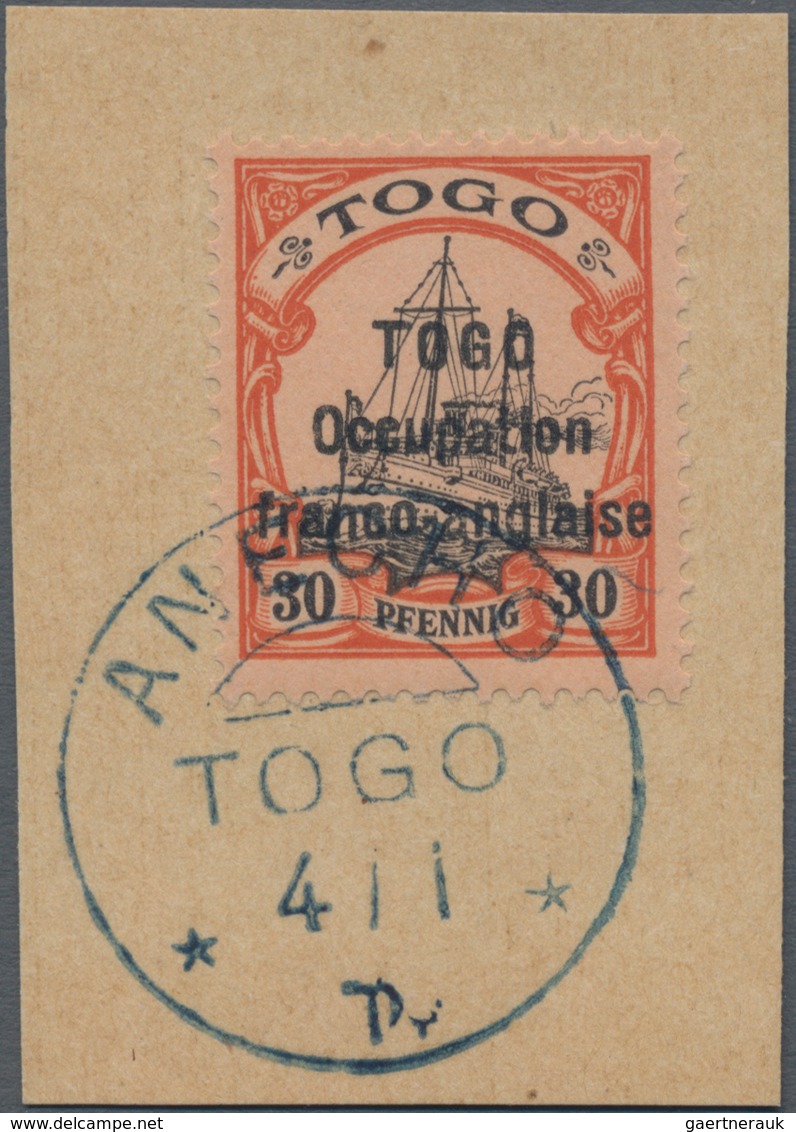 Deutsche Kolonien - Togo - Französische Besetzung: 1915, 30 Pfennig Schiffszeichnung Mit Aufdruck Au - Togo