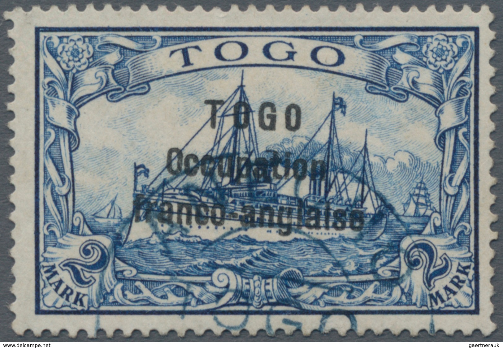 Deutsche Kolonien - Togo - Französische Besetzung: 1915, 2 Mark Schwärzlichblau Mit Aufdruck "TOGO O - Togo