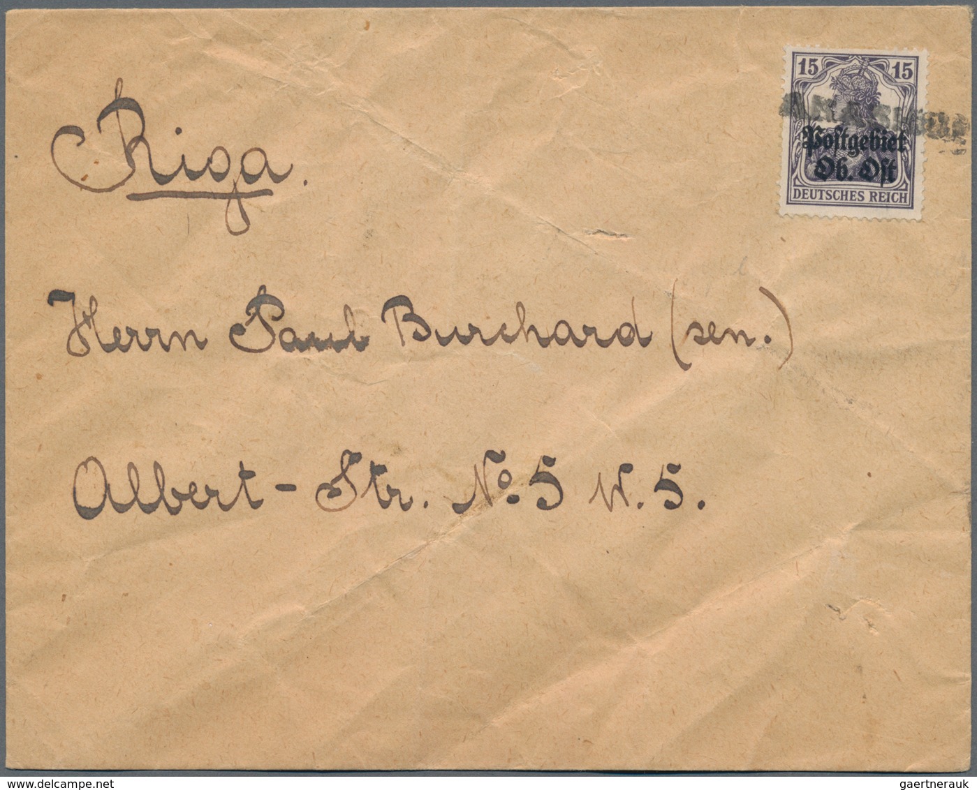 Deutsche Besetzung I. WK: Postgebiet Ober. Ost: 1918, Brief (Bedarfsspuren) Mit Russischem Einschrei - Besetzungen 1914-18