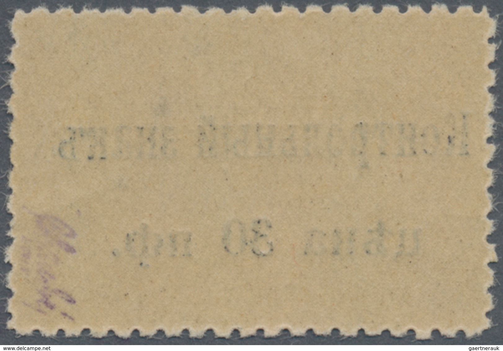 Deutsche Besetzung I. WK: Postgebiet Ober. Ost - 10. Armee: 1918, 30 Pf Schwarz Kyrillische Schrift, - Occupation 1914-18