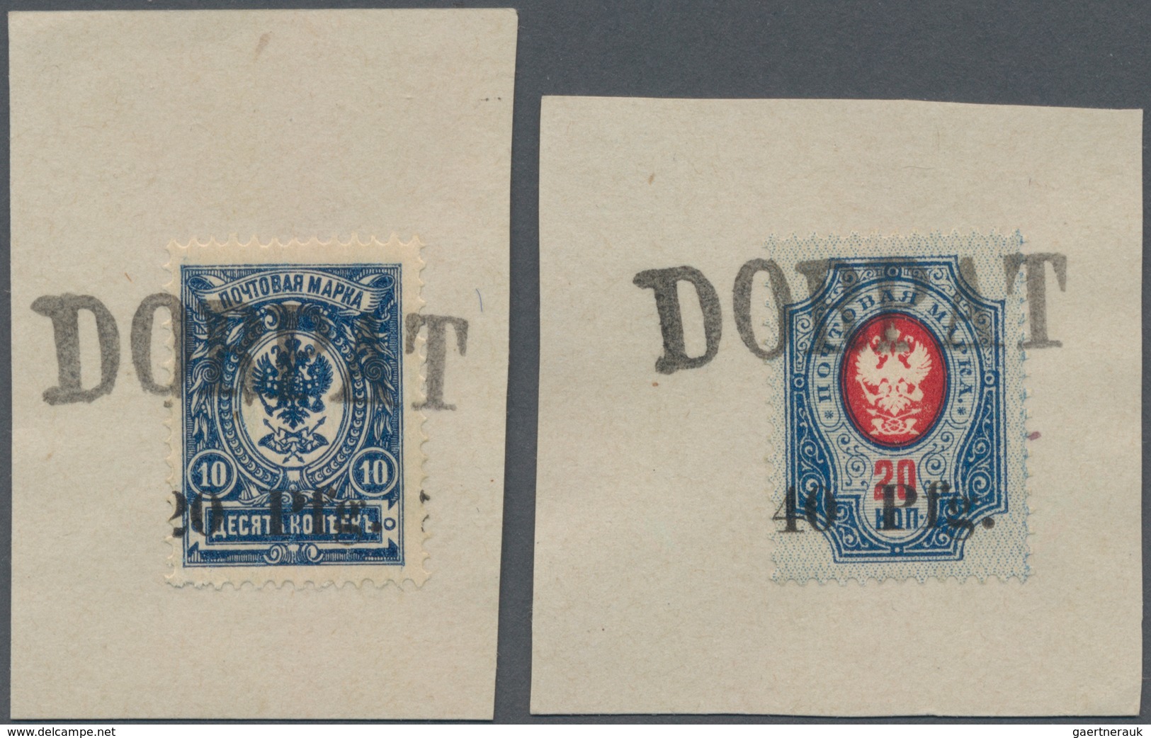 Deutsche Besetzung I. WK: Postgebiet Ober. Ost - Dorpat: 1918, 20 Pf A. 10 K Dunkelblau Mit Nach Lin - Besetzungen 1914-18