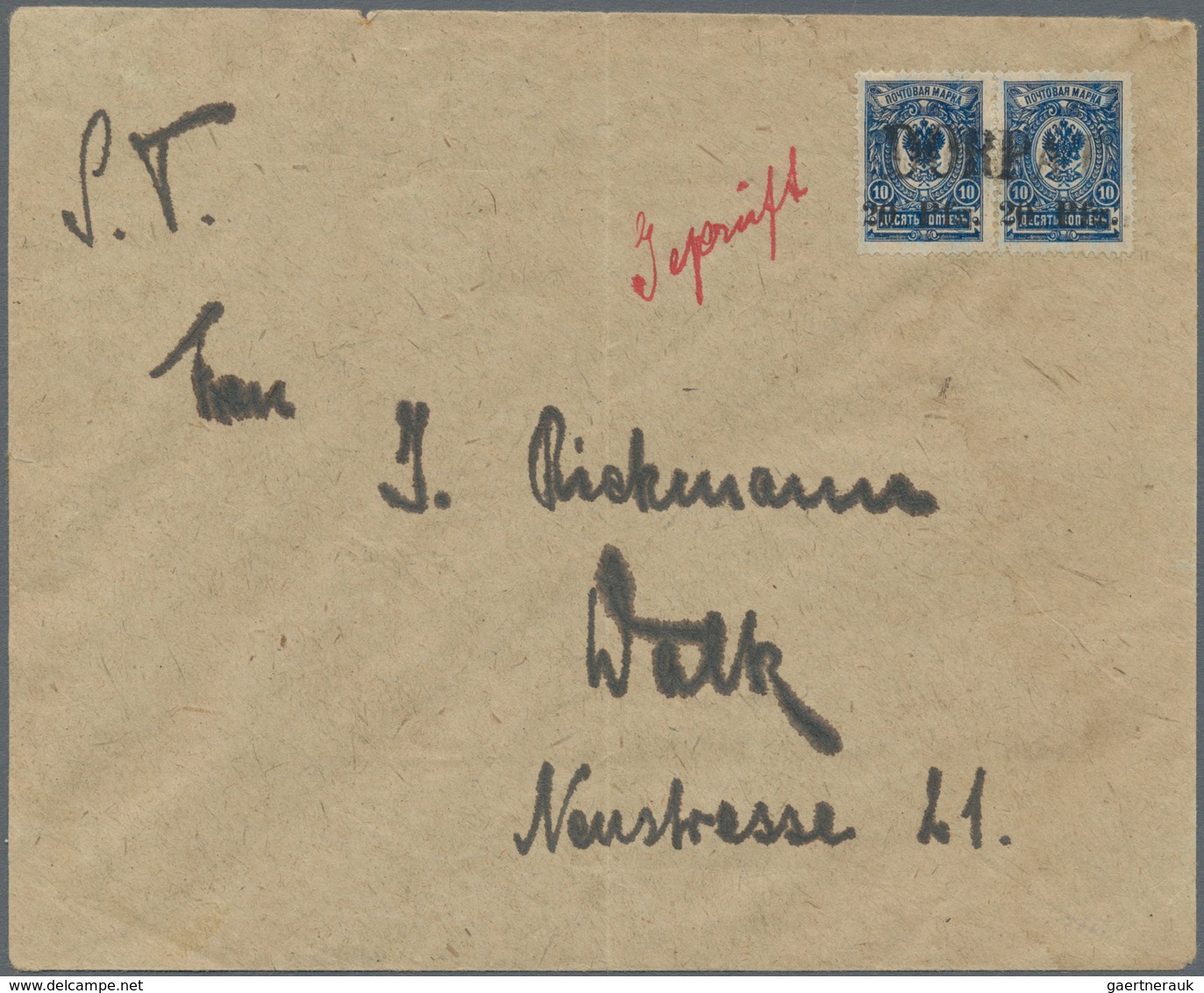 Deutsche Besetzung I. WK: Postgebiet Ober. Ost - Dorpat: 1918. Zwei Umschläge (Bug) Aus Gleicher Kor - Bezetting 1914-18