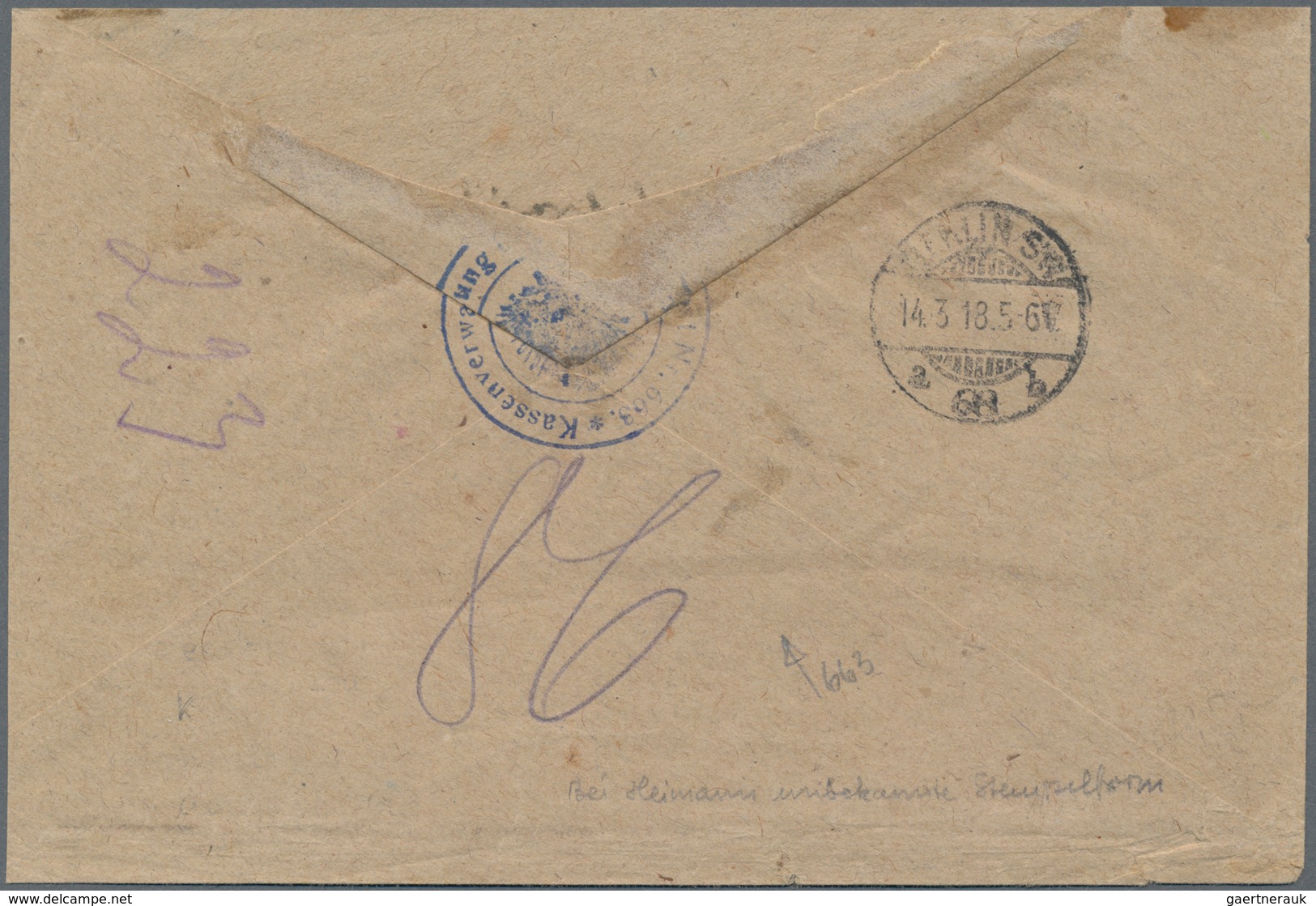 Feldpost 1. Weltkrieg: 1918,24.2., Brief Mit R-Zettel "K. D. Feldpoststation 372" Und Adler-K2 "Kass - Autres & Non Classés