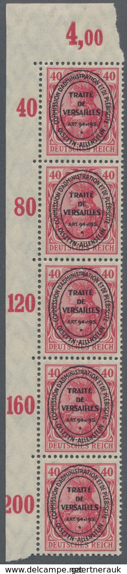 Deutsche Abstimmungsgebiete: Allenstein: 1920, 40 Pfg Rotkarmin Mit Ovalem Aufdruck - Nicht Ausgegeb - Sonstige & Ohne Zuordnung