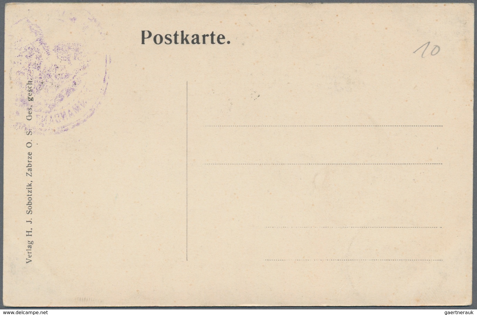 Deutsche Abstimmungsgebiete: Oberschlesien: 1922, 5 Pf Grün, Bildseitig Auf Ansichtskarte "Grüsse Au - Sonstige & Ohne Zuordnung
