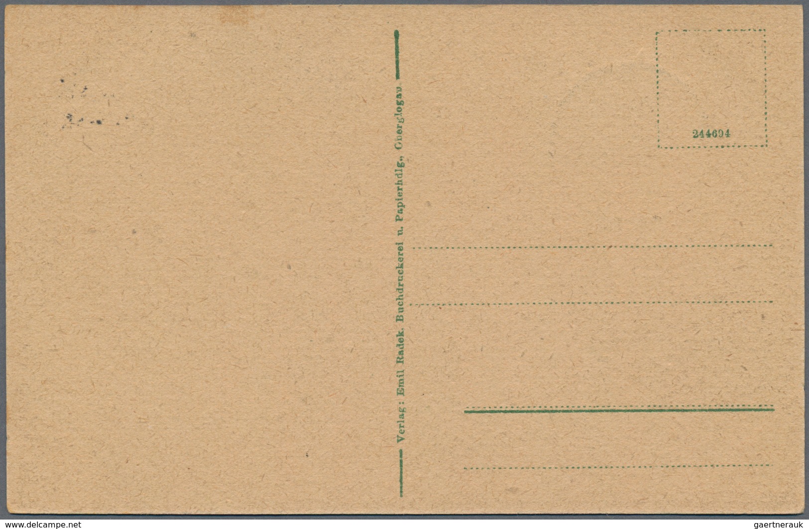 Deutsche Abstimmungsgebiete: Oberschlesien: 1922, 25 Pf Braun, Bildseitig Auf Ansichtskarte Von Ober - Andere & Zonder Classificatie