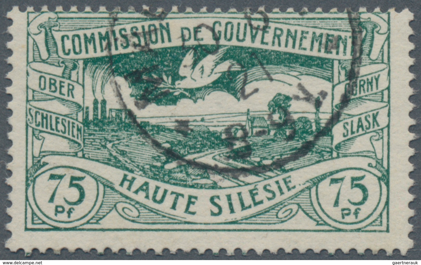 Deutsche Abstimmungsgebiete: Oberschlesien: 1920, 75 Pf Schwarzgrün Sauber Gestempelt Mit K1 "MA(LAP - Sonstige & Ohne Zuordnung