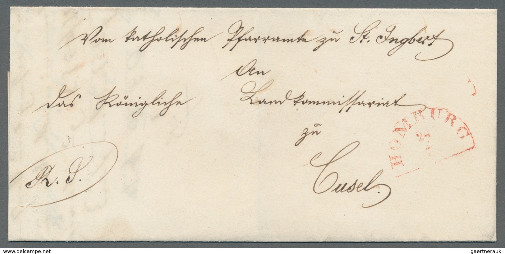 Deutsche Abstimmungsgebiete: Saargebiet: BAYRISCHE POST 1843-56, HOMBURG, Vier Belege Mit Halbkreiss - Covers & Documents