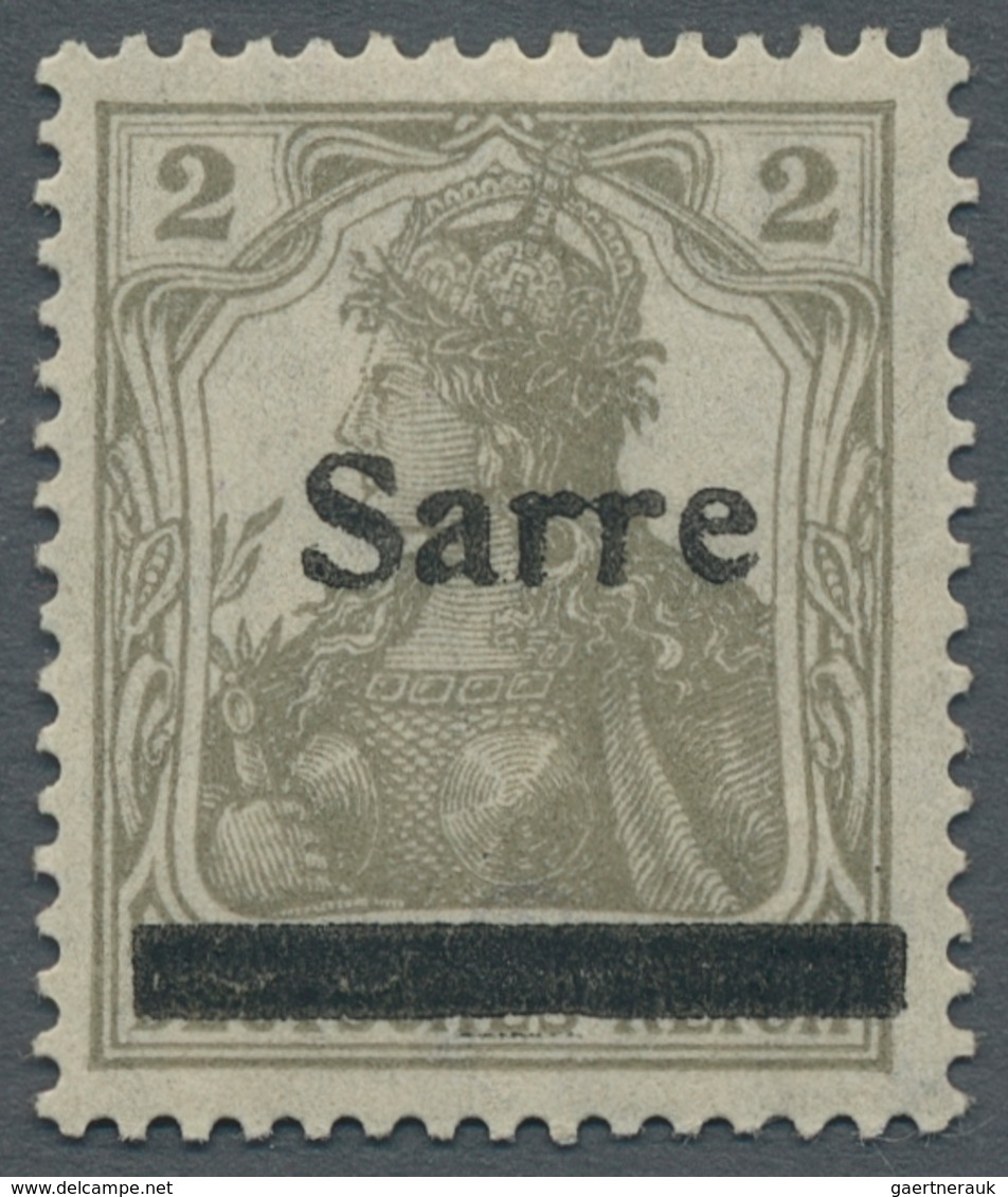 Deutsche Abstimmungsgebiete: Saargebiet: 1920, "2 Pfg. Germania/Sarre Mit Aufdruck In Type II", Unge - Lettres & Documents